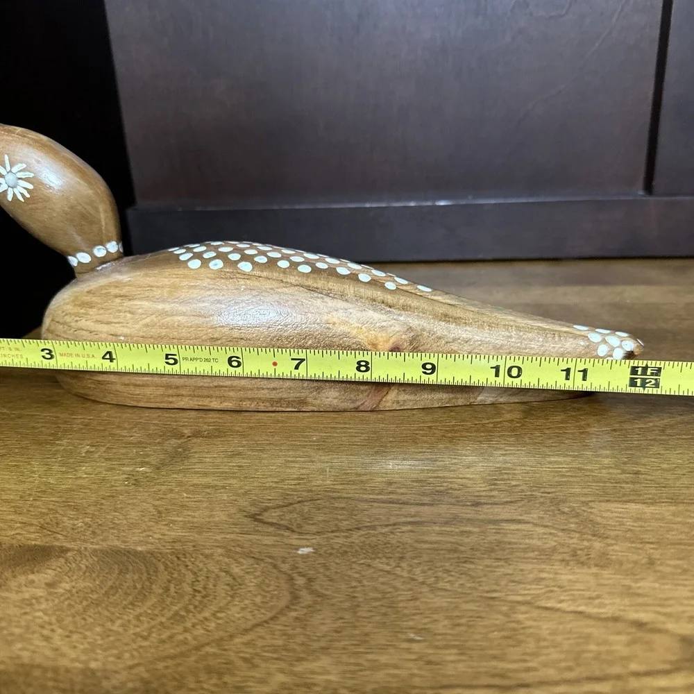 Hand Carved Wood Duck Decorative Decoy Small 12